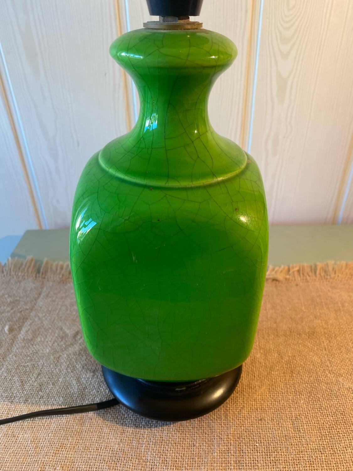 Vintage cracked ceramic lamp base