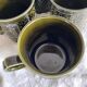 Khaki ceramic mugs England, 70s