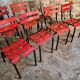 Set of 8 vintage French bistro chairs – industrial metal Tolix style