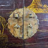 Vintage Chinese cabinet (red/gold) traditional scene bohomian