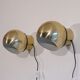 Pair of Scandinavian brass wall lamps 1970