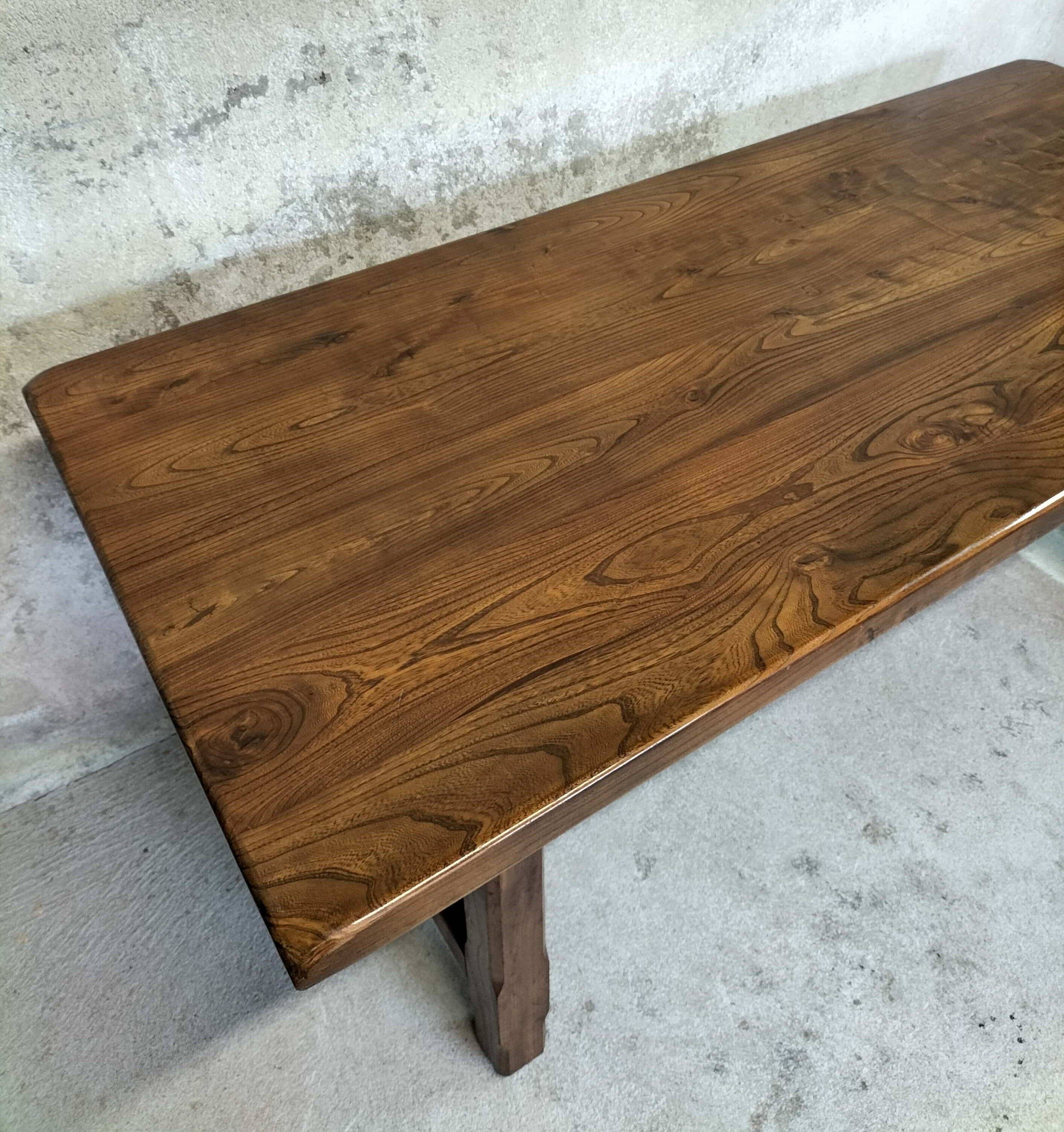 Solid wood farmhouse table