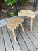 Set of 2 stools brutalist tripod oak/beech