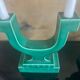 Set of 2 Art Deco candlesticks in green earthenware