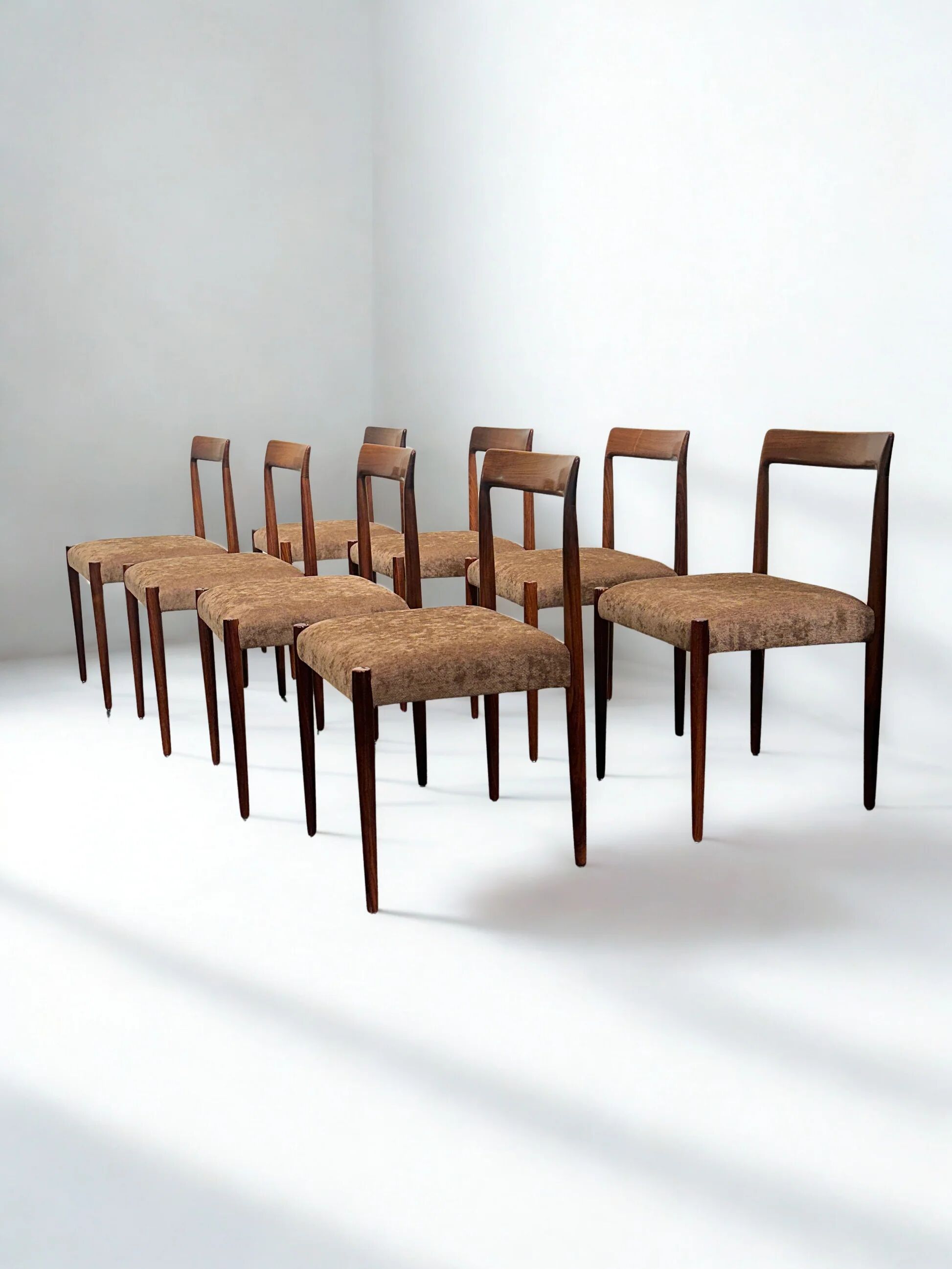 Set of 8 Lübke Rosewood Dining Chairs, Germany, 1960s
