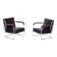 Ensemble de fauteuils en cuir et hêtre Bauhaus, années 1930