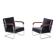 Ensemble de fauteuils en cuir et hêtre Bauhaus, années 1930