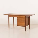 Scandinavian mid century teak desk with extension by Austvoll Møbelfabrikk,