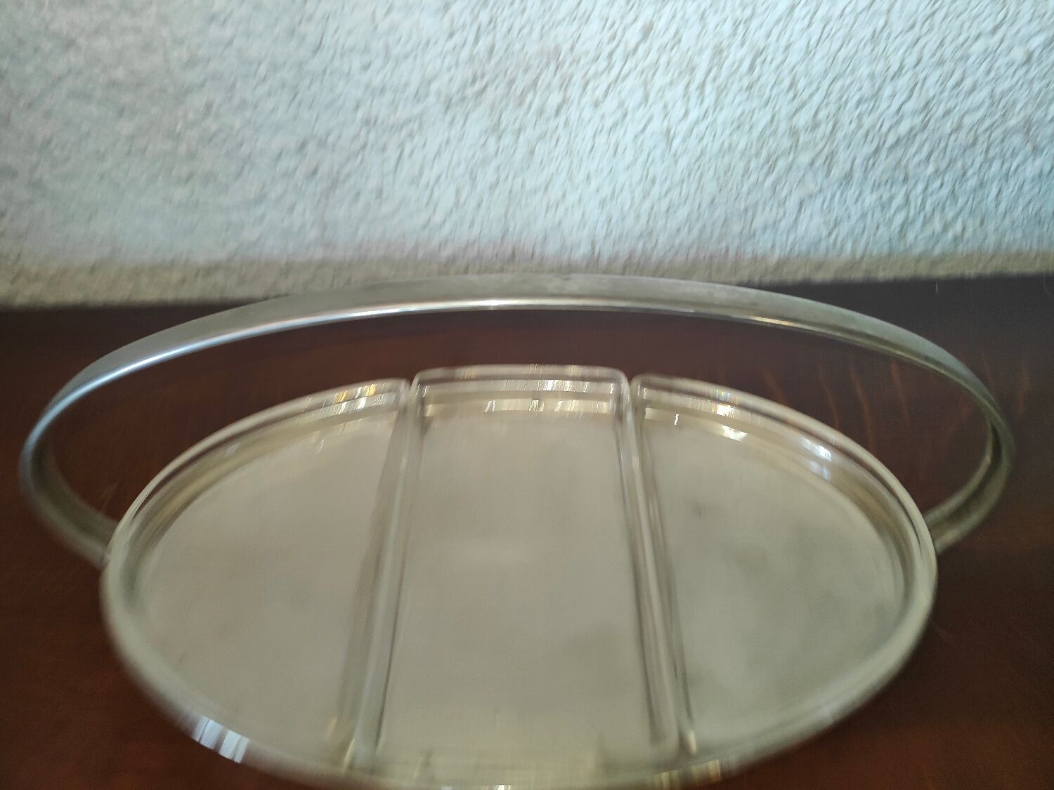 Serving aperitif dish in silver metal WMF German art deco