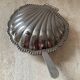Vintage shell butter dish in silver metal