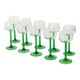 Set of 10 Vintage Luminarc Alsace Wine Glasses Thick Green Stems