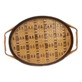 Vintage rattan and wicker tray