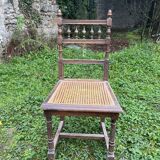 Chaise ancienne bois et cannage