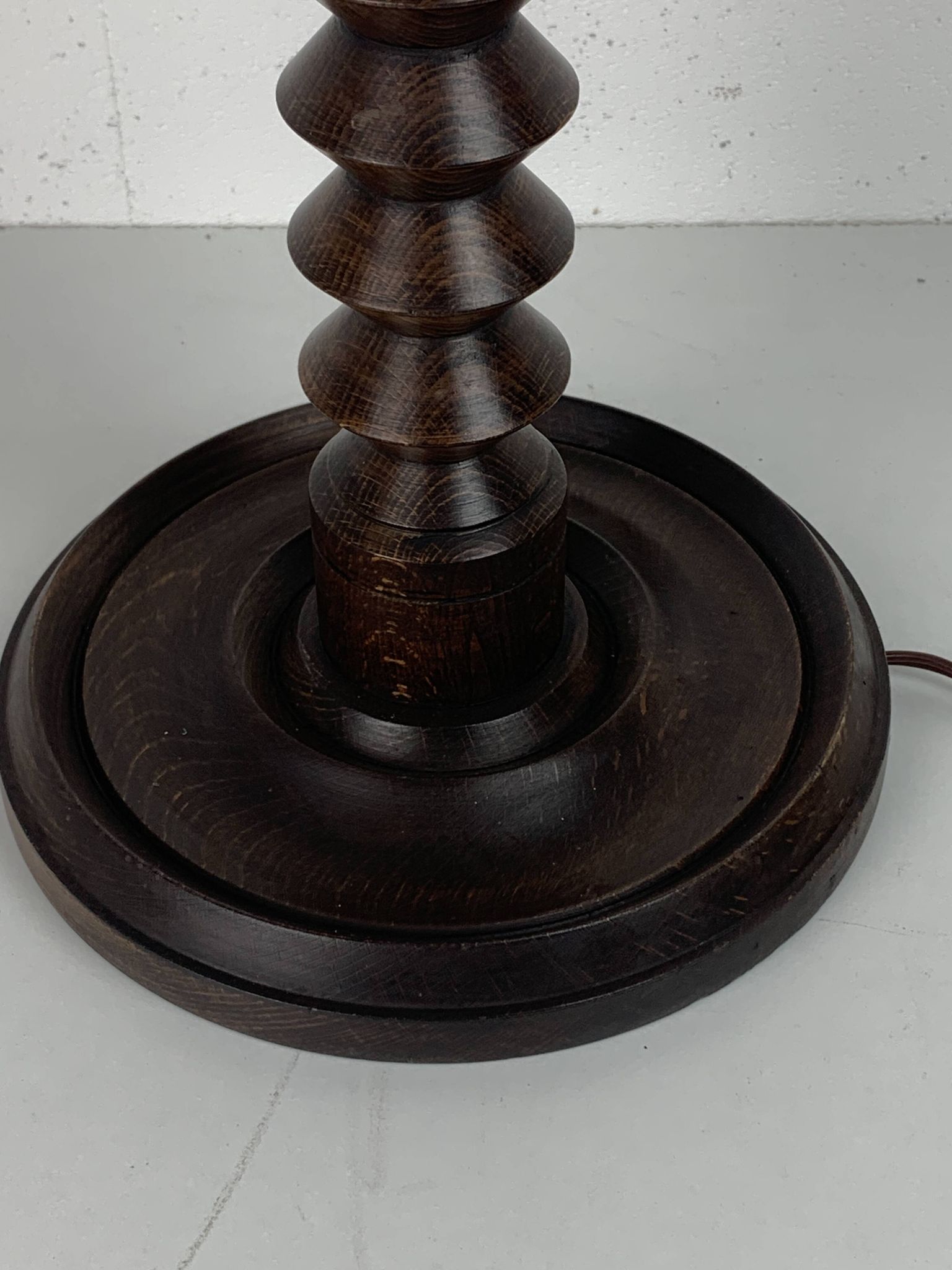 French wood turned table lamp in the style of Charles Dudouyt, 1950s