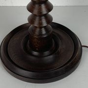 French wood turned table lamp in the style of Charles Dudouyt, 1950s