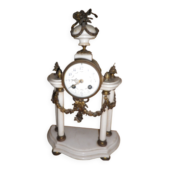 1st Empire clock in white marble