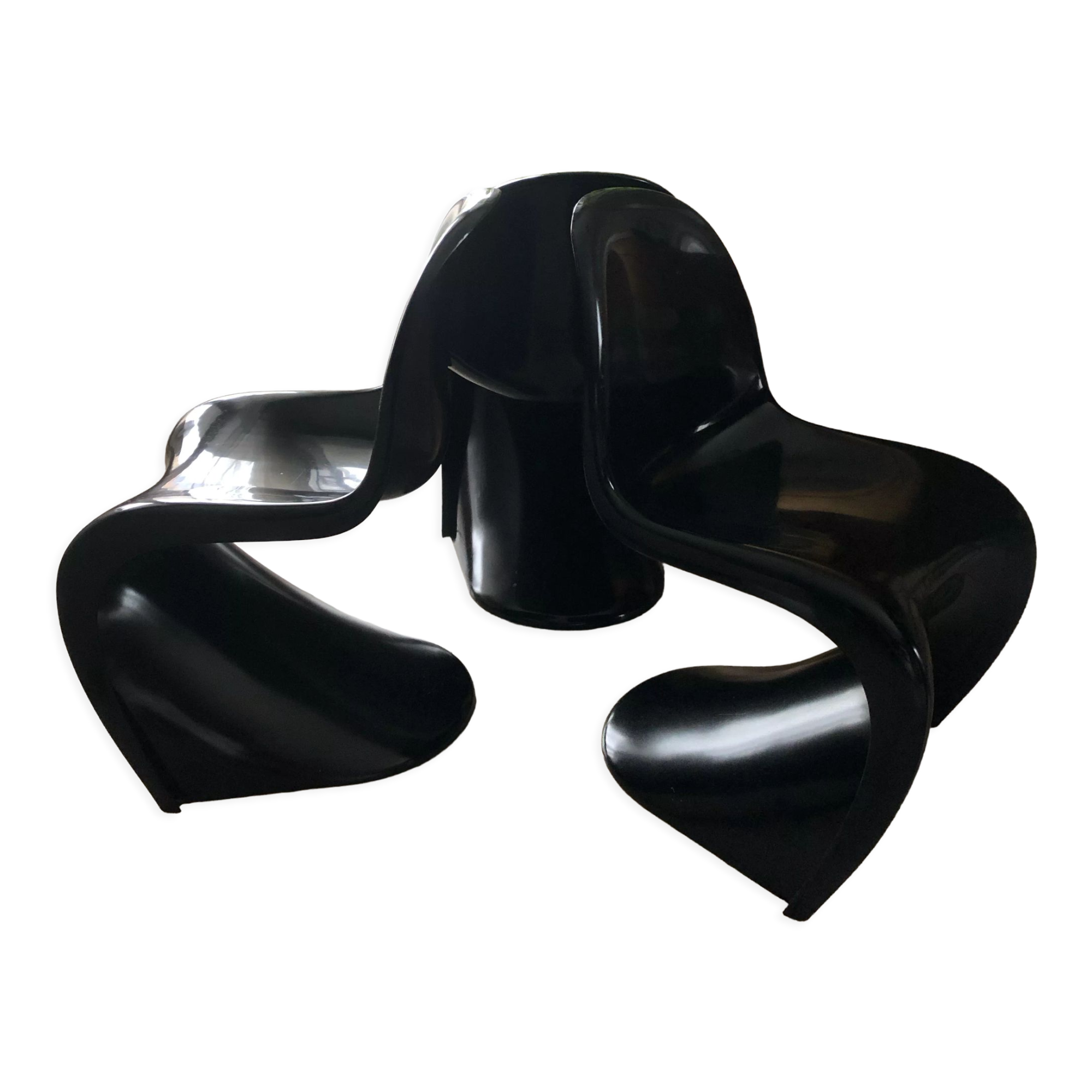Set of 3 chairs Vintage black Verner Panton