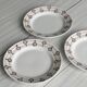 3 blue flower pattern dessert plates