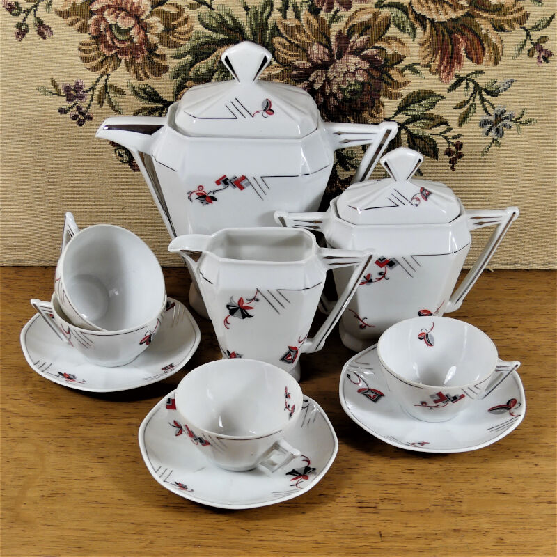 Art Deco Coffee Service - Vintage Art Deco Porcelain