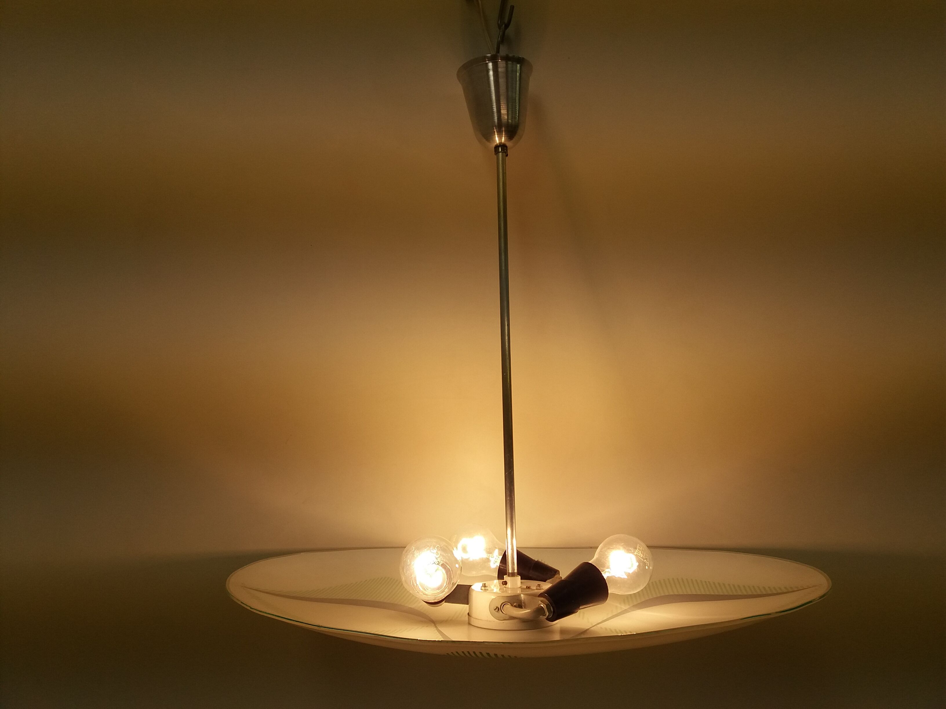 Mid-century design glass pendant/Napako, 1960's.