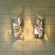 Pair of brushed aluminum wall lights, 1970s