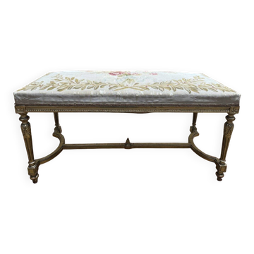 Bench - Louis XVI style office bench in gilded wood