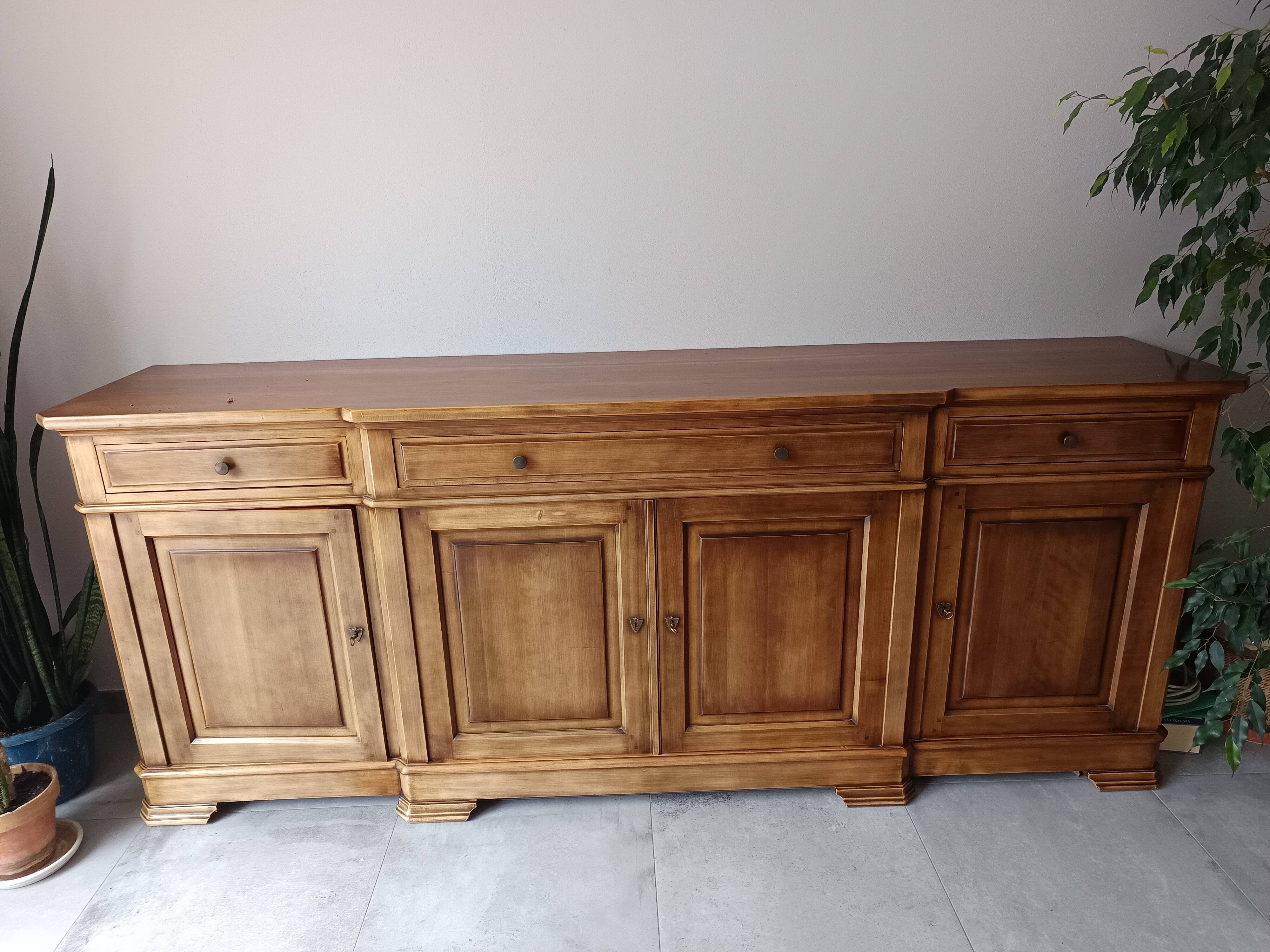 Louis Philippe style sideboard in solid cherry wood