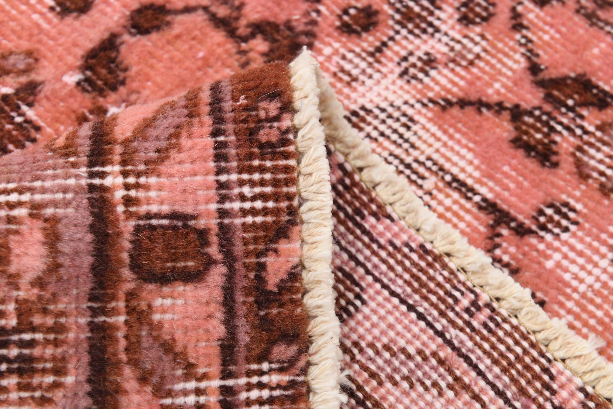 Vintage Large Pink & Red Floral Rug, 207x297Cm