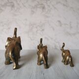 Trio d'éléphants en laiton