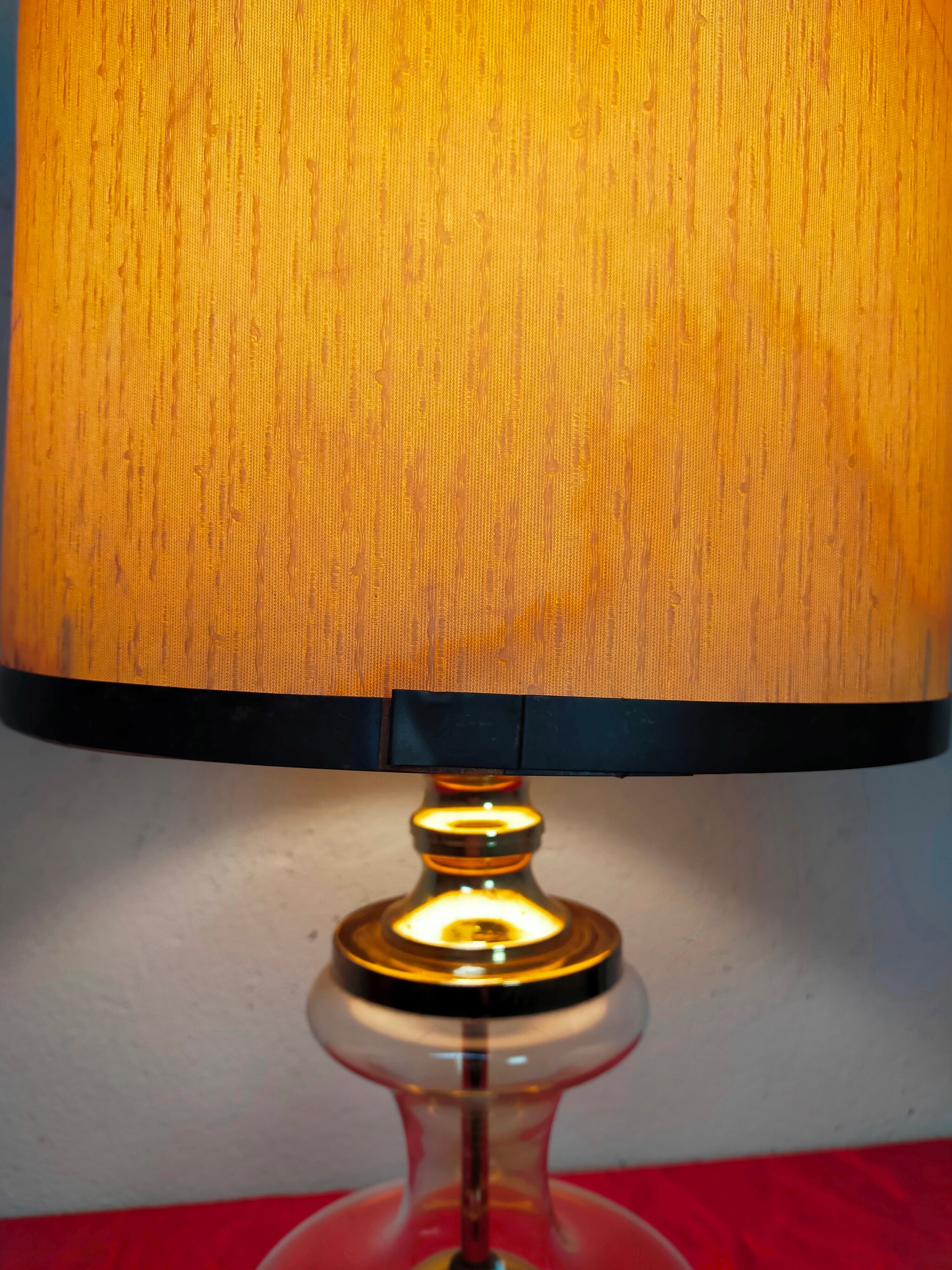 Richard Essig designer lamp in glass and gold metal