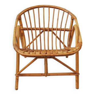 Antique Bamboo Child's Armchair