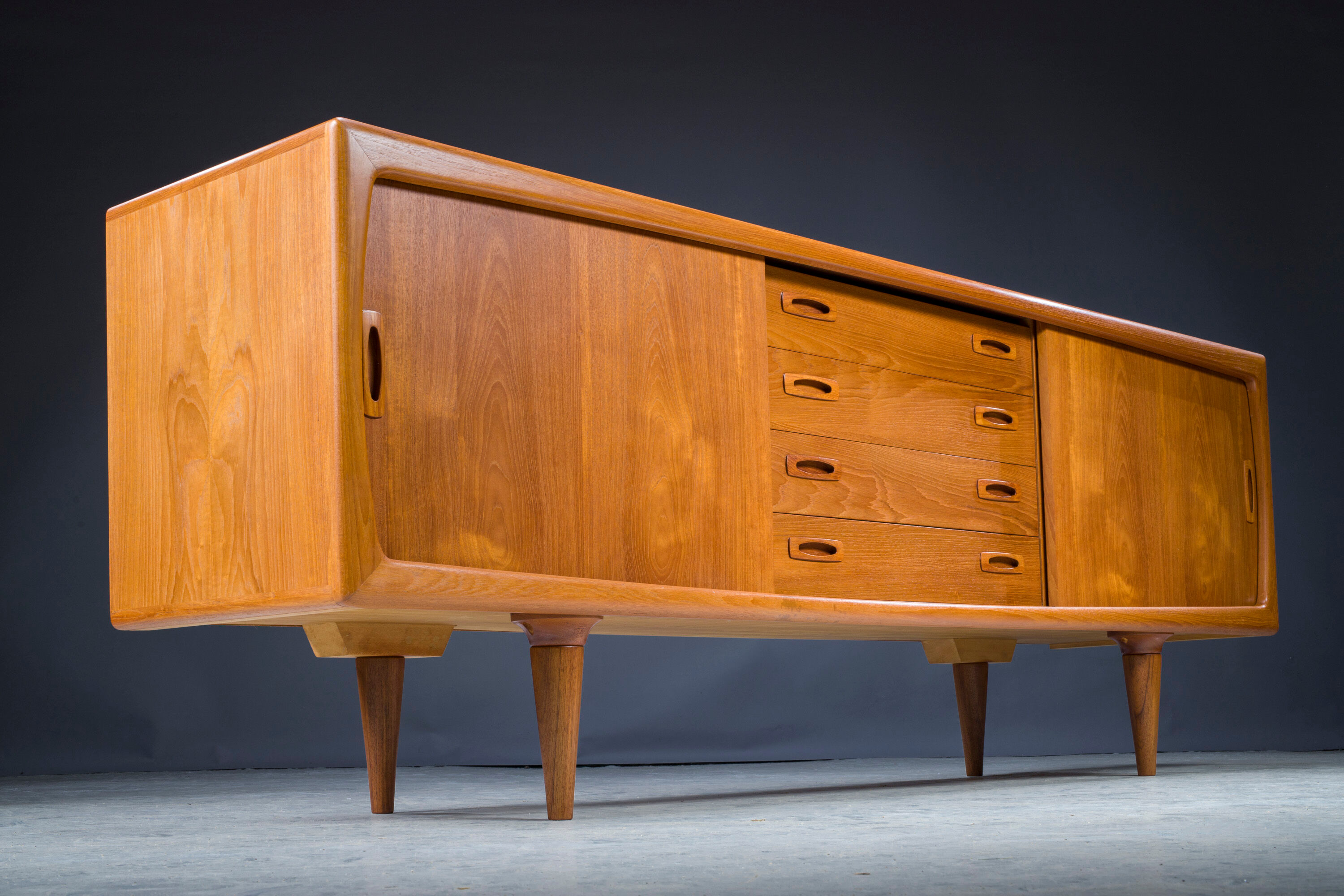 Mid-Century Danish Teak Sideboard from HP Hansen, 1950s
