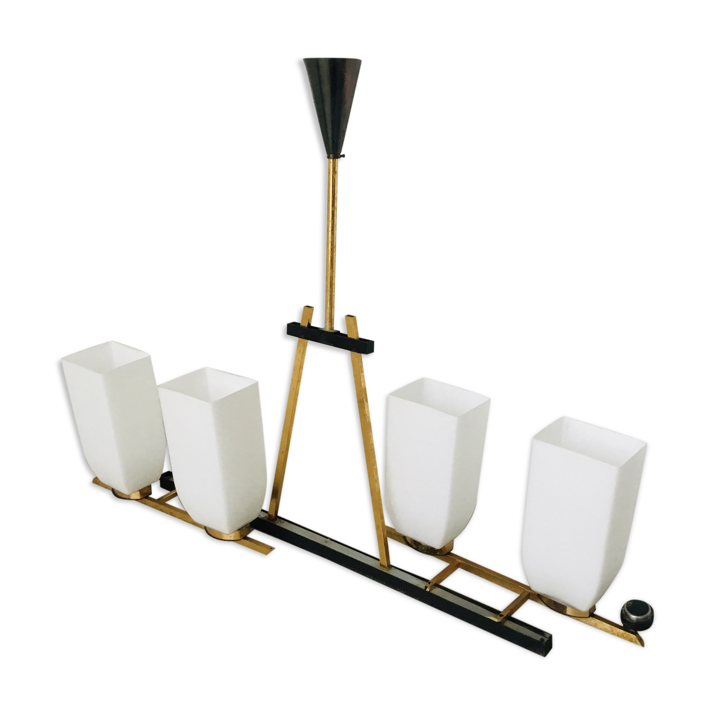 Lustre 4 black and gold metal Arlus fires - 1950