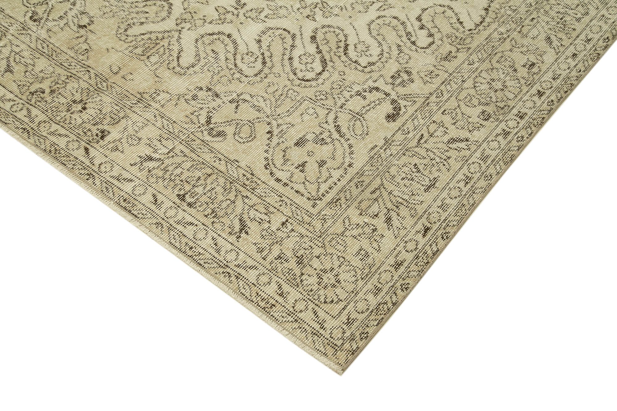 Handmade one-of-a-kind oriental beige carpet 170 cm x 293 cm