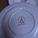 6 deep plates in earthenware l'Amandinoise with floral decoration.