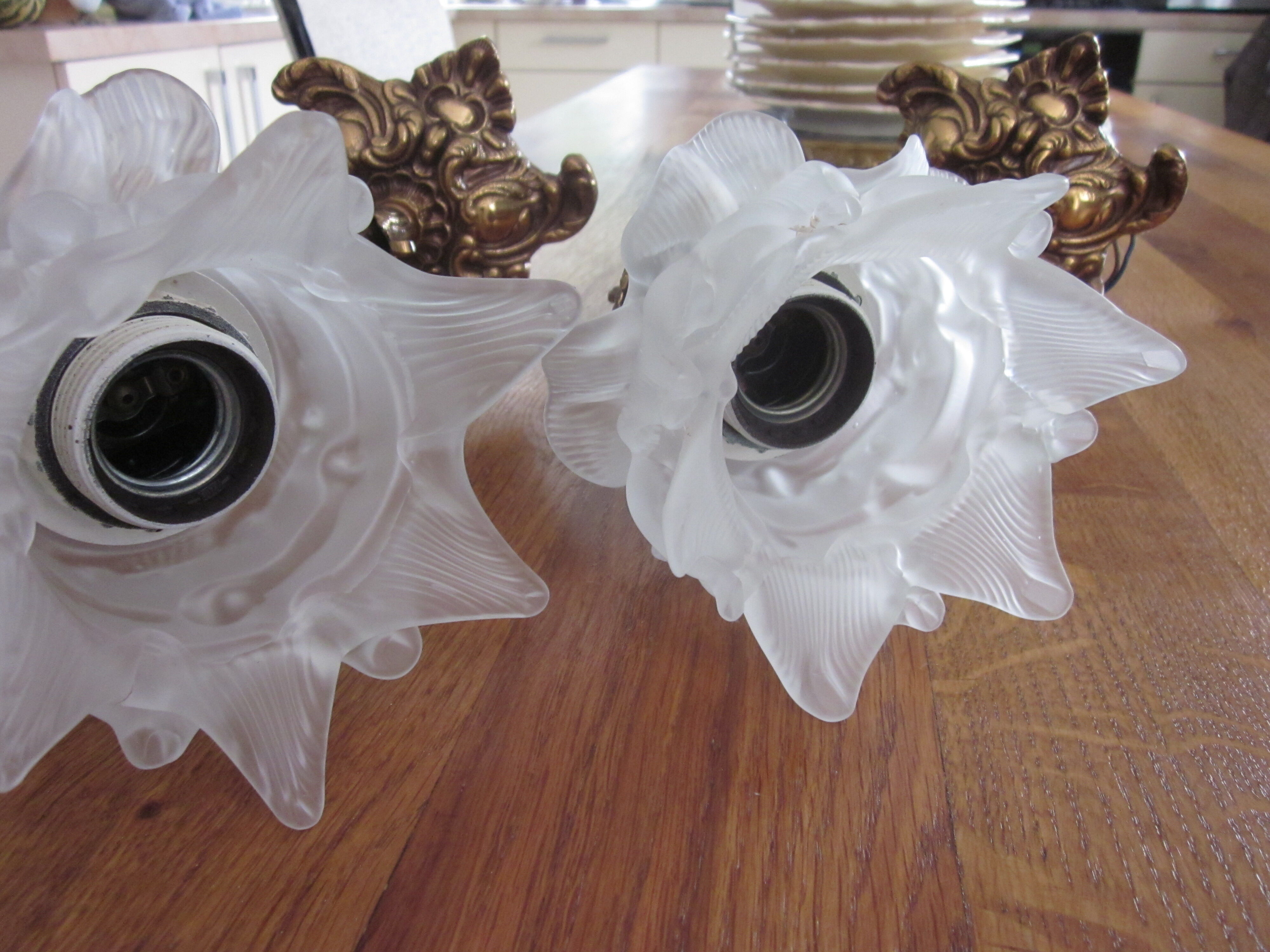 Paire d'appliques en bronze
