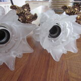 Pair of bronze wall lamps
