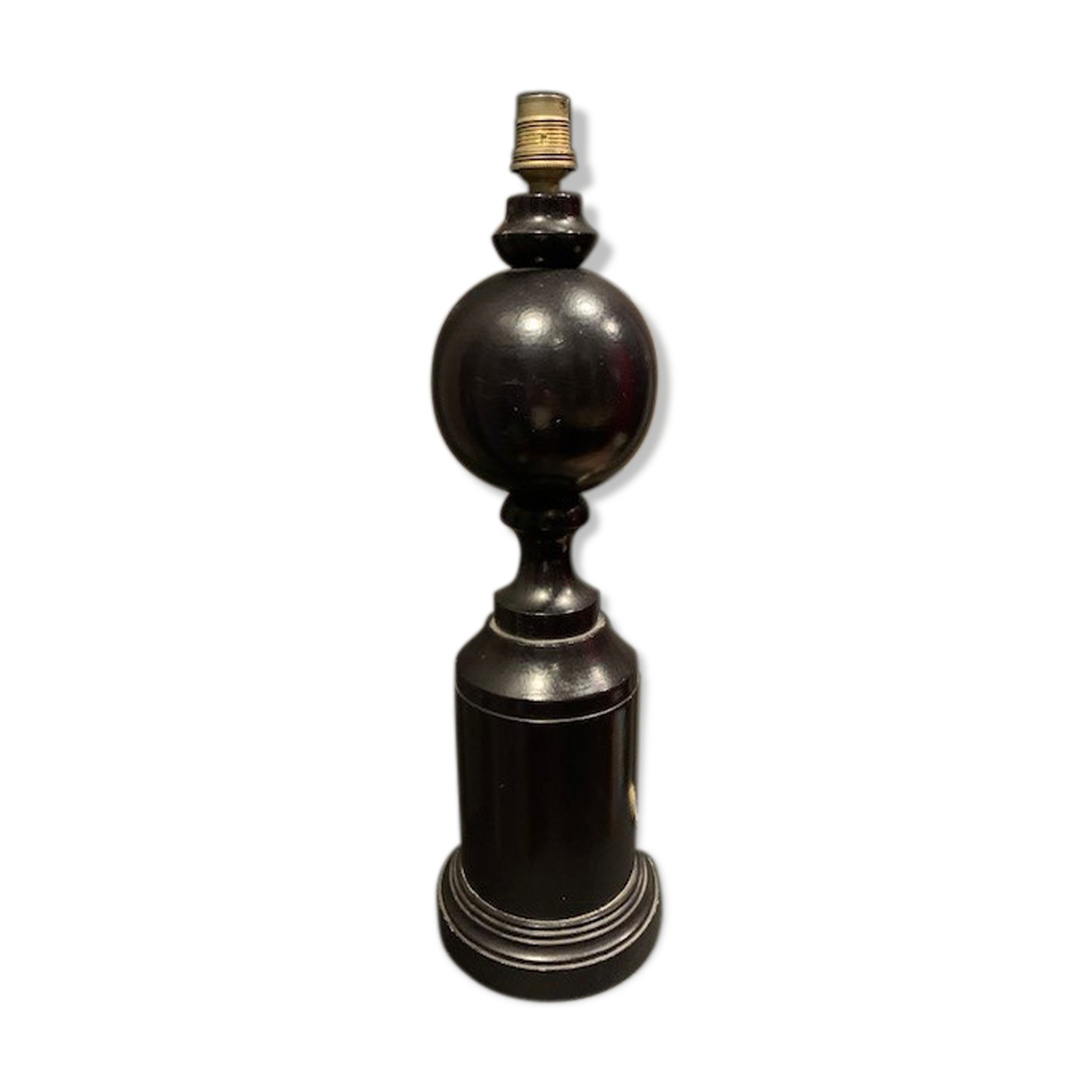 Large wooden ball lamp foot