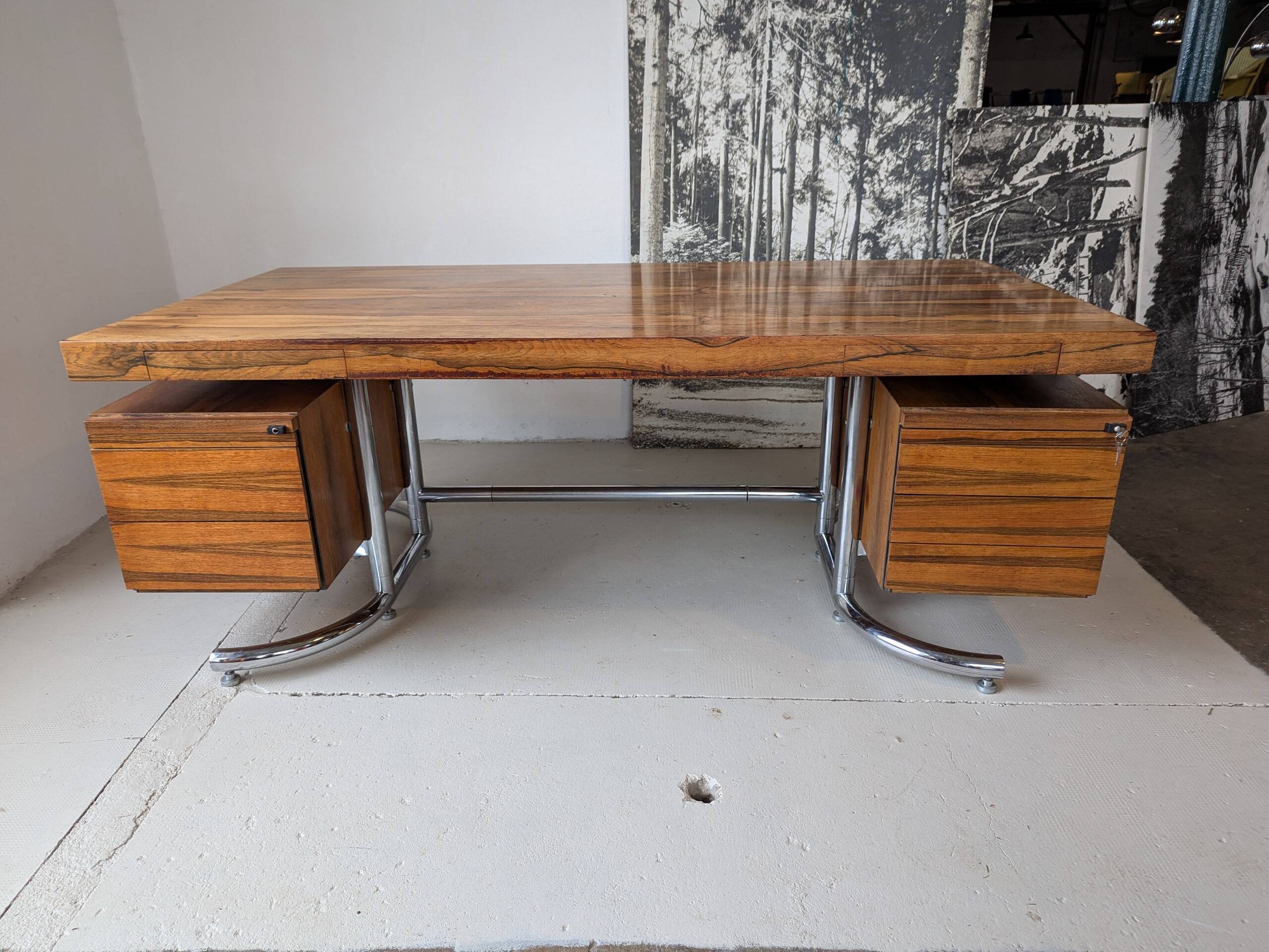 Rio rosewood executive desk, 1970s.
