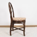 Set of 4 turned wicker chairs, vintage.