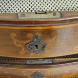 Piedmontese curved writing desk in marquetry