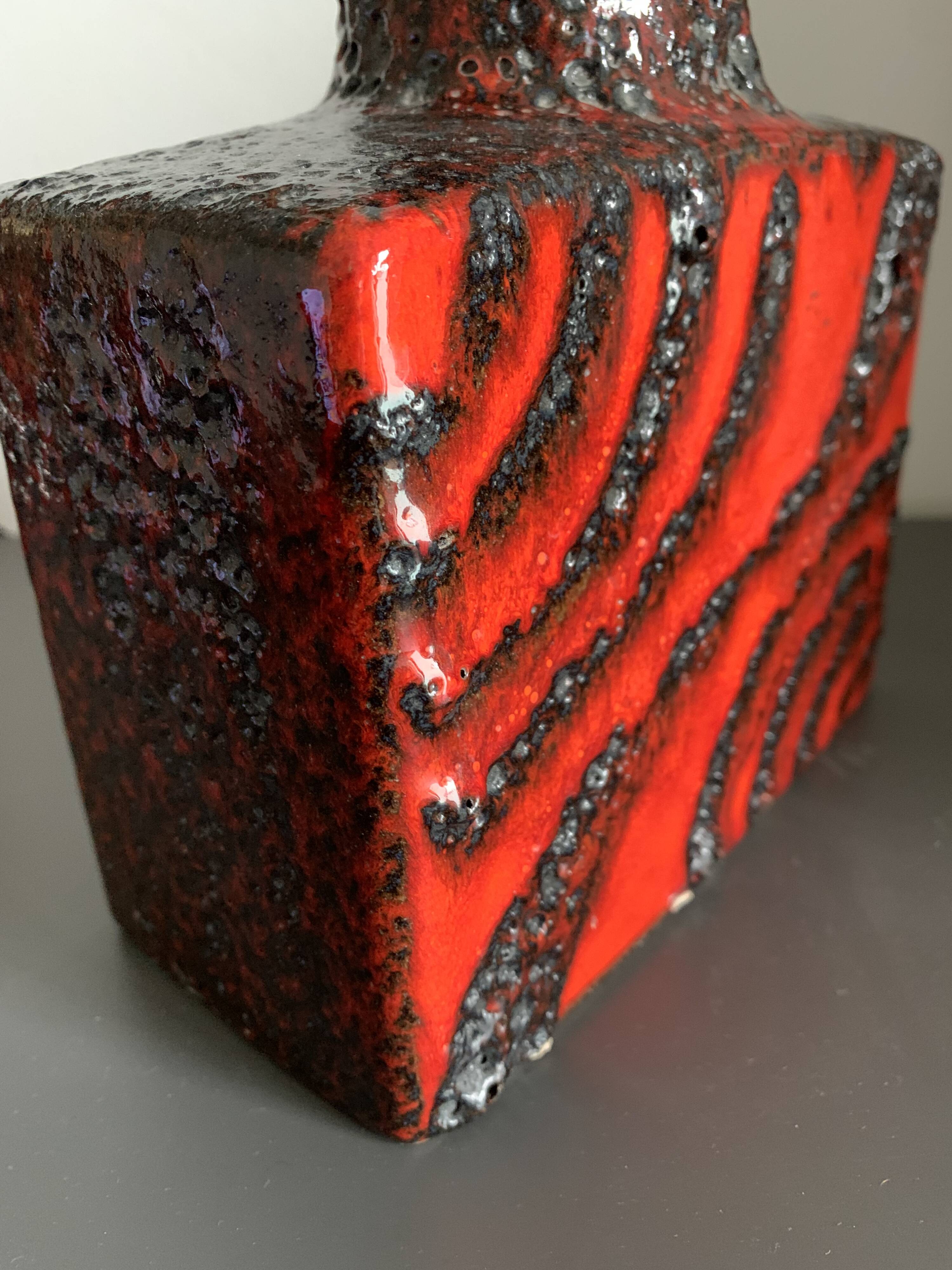 Pottery Vase Fat Lava West Germany , 1970s