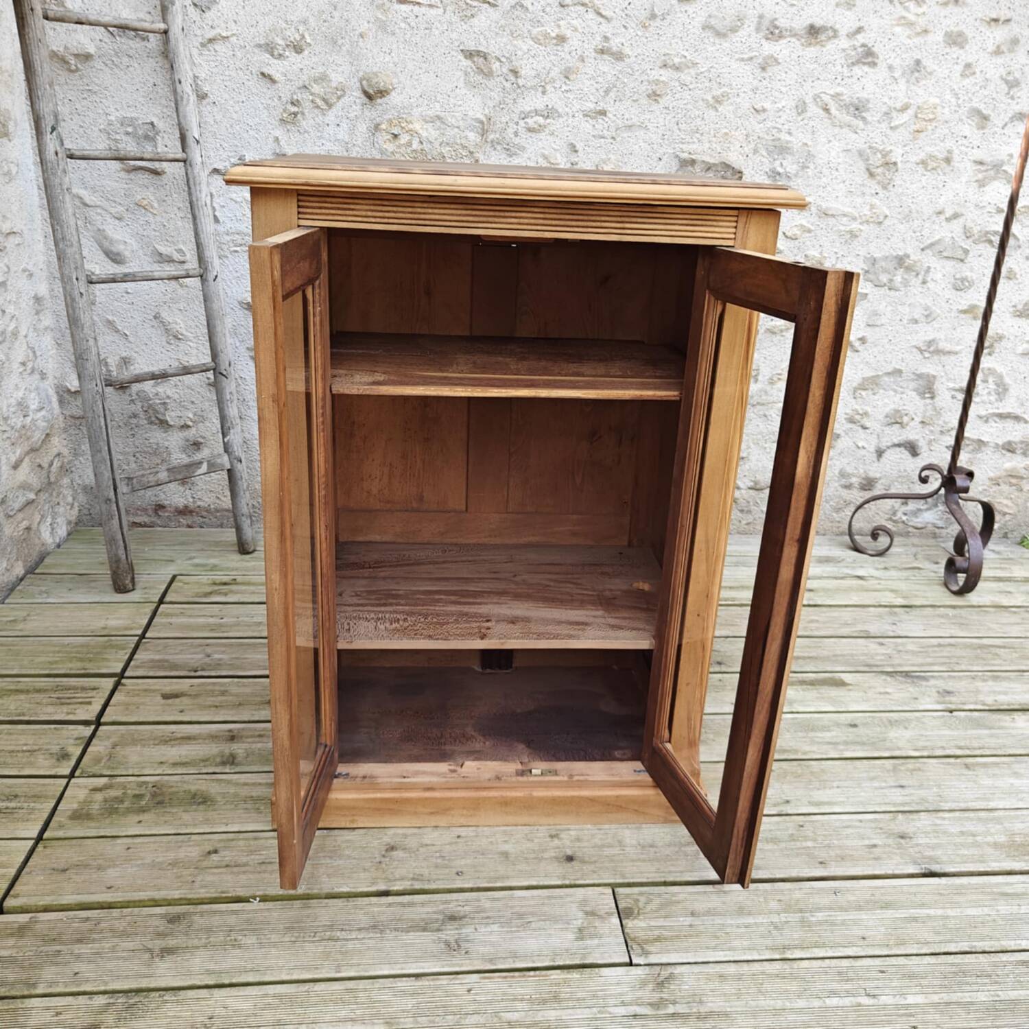 antique glass sideboard