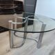 Vintage chrome steel and glass coffee table from Italy from the 70s