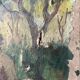 Oil painting on canvas "Lively Garden Landscape" signed