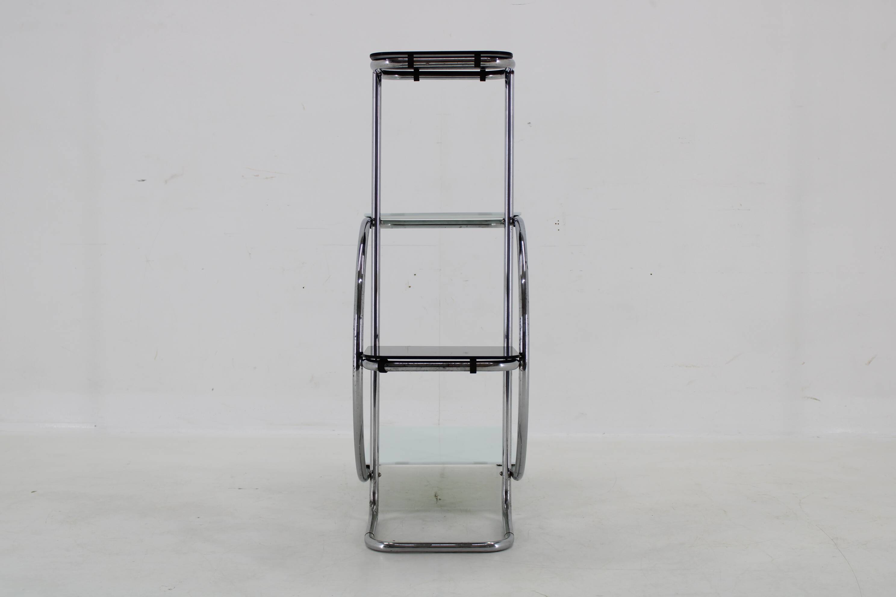 1930s Bauhaus Flower Stand with Glass, Czechoslovakia