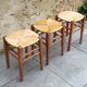 3 tabourets paillés