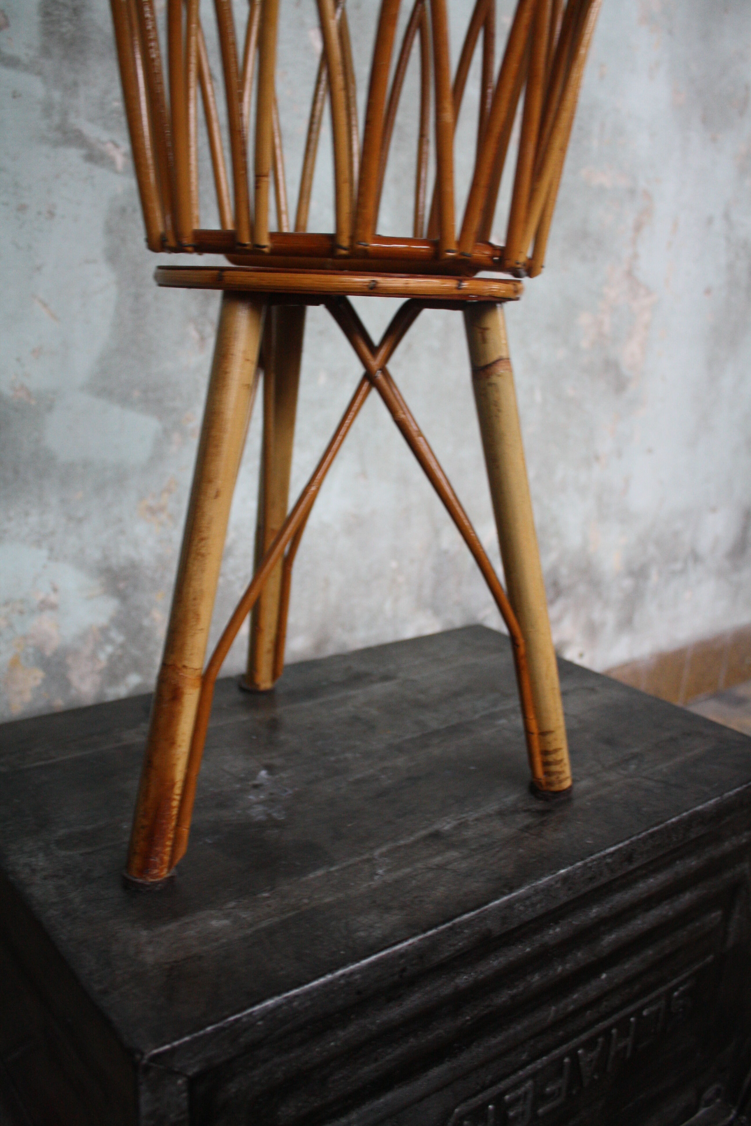 1960's vintage rattan worker