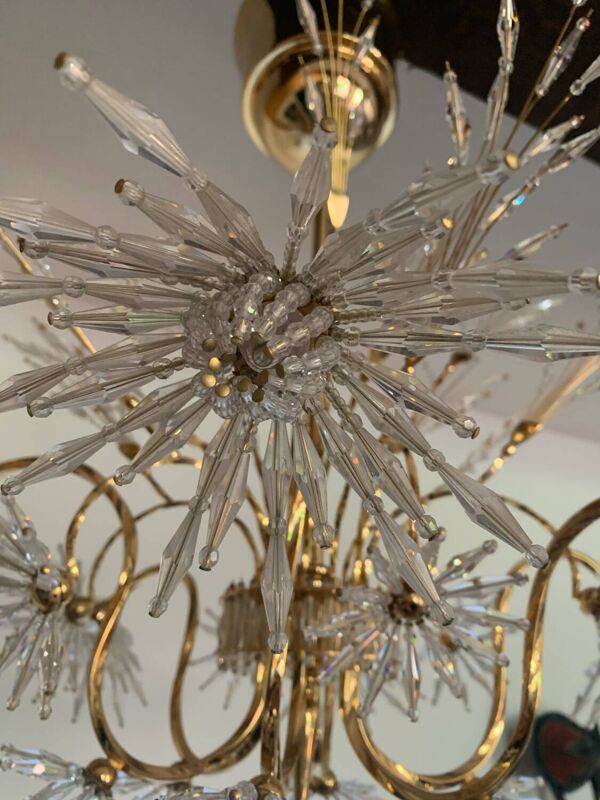 Lustre studio Profili plaqué or et cristal de Swarovski