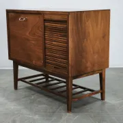 1960s Danish Modern Beech Wood Bar Cabinet with Tambour Door